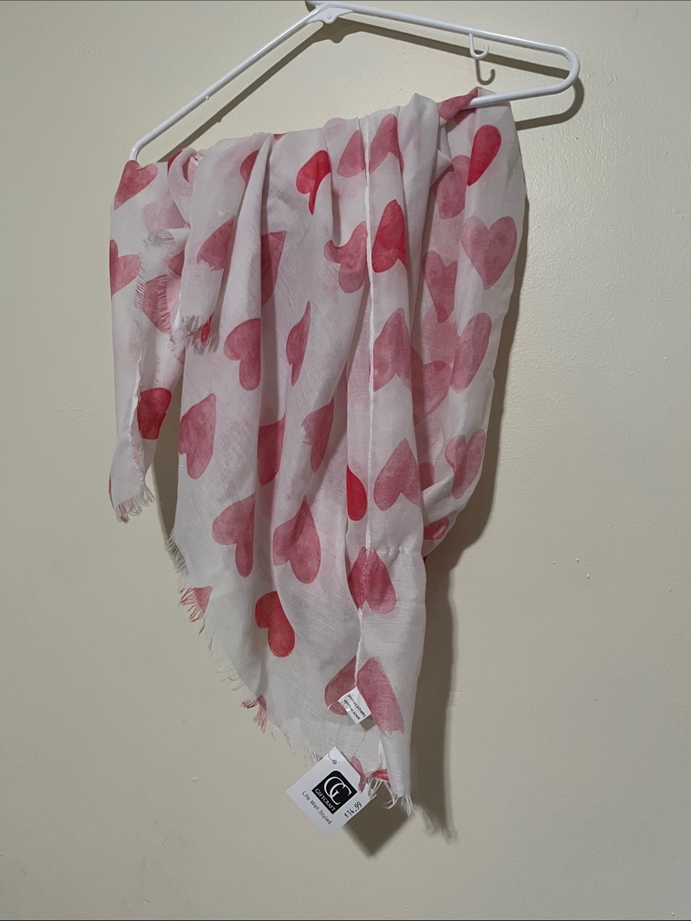 Cotton On Pink Heart Print Scarf